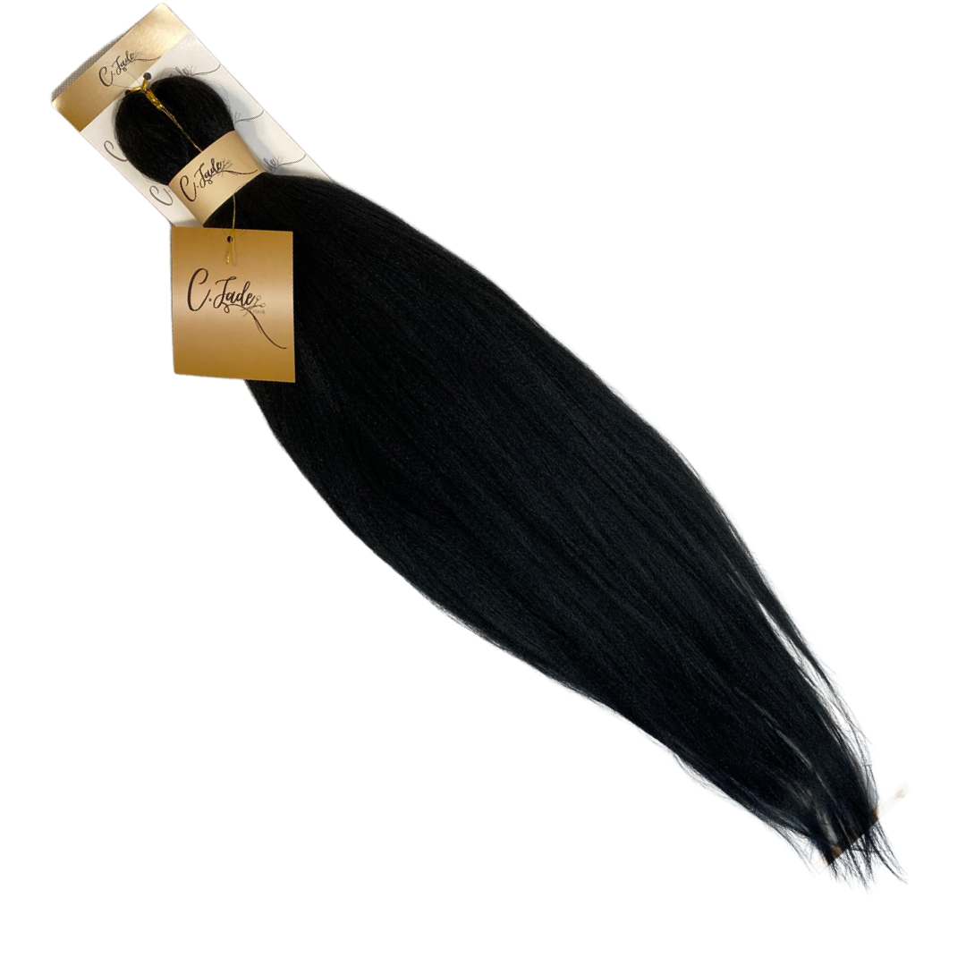 PRE STRETCHED HAIR - 20 inch - 75 gram.- #1 - Cjadesshop